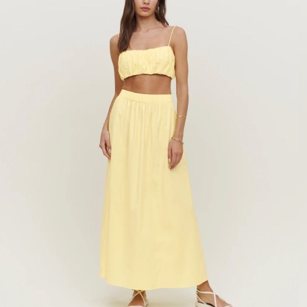 NEW Reformation Brio Two Piece Yellow Skirt and Top